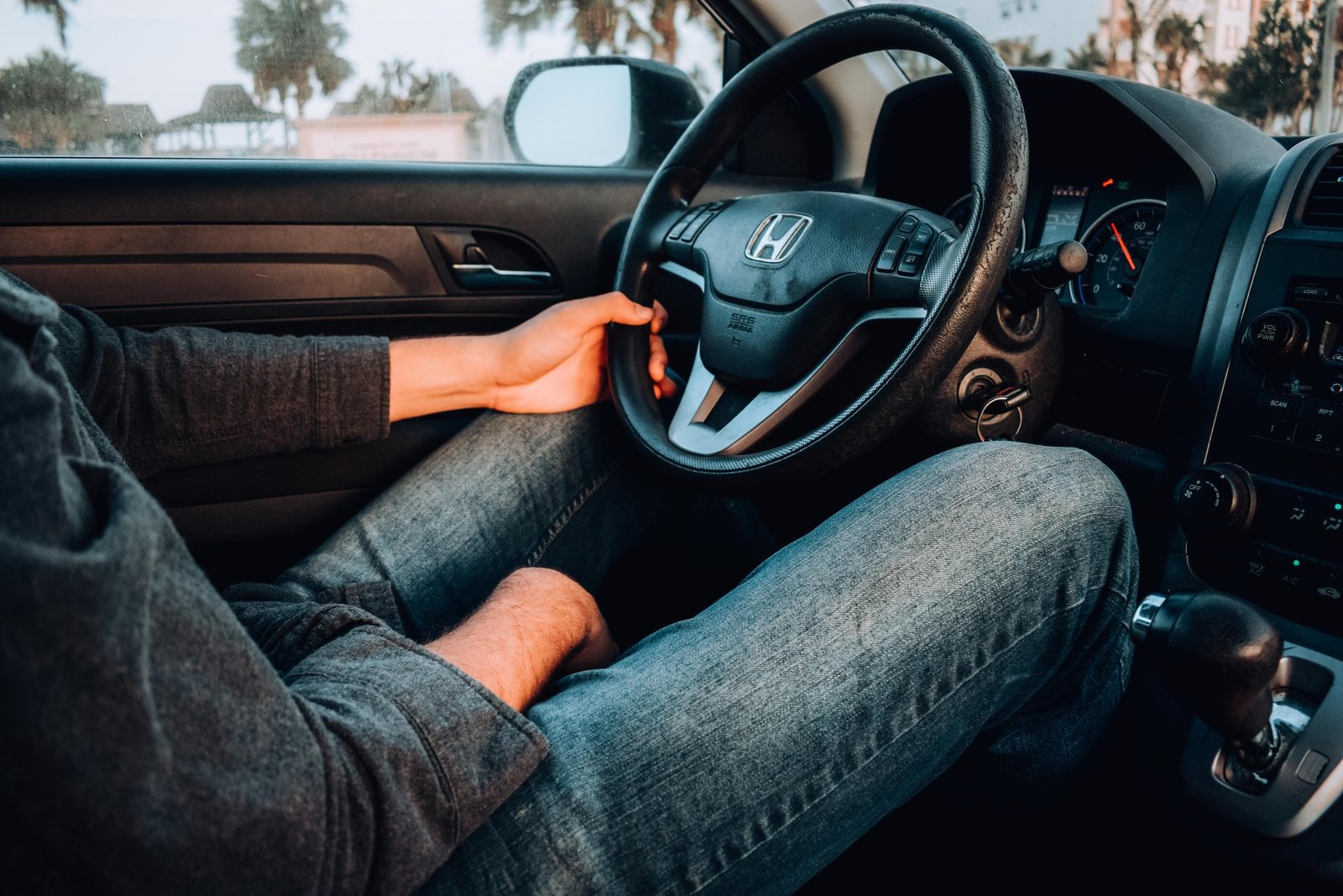 driver sitting in car